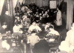 Theresienstadt, Czechoslovakia, 1944, A workshop in the ghetto, taken from a propaganda film. 1270521973526094211.jpg