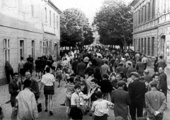 Theresienstadt, Czechoslovakia, 1944, A street scene, taken from a propaganda film. 3932877496128494093.jpg