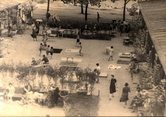 Theresienstadt, Czechoslovakia, 1944, Recreation area in the ghetto (taken from a propaganda film). 3198631535762506489.jpg