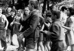 Theresienstadt, Czechoslovakia, Children wearing Jewish badges, 1944. 38033757491030397.jpg