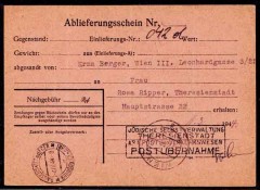 spedizione-pacco-da Vienna-a-lager-Theresienstadt, a parcel admission notice sent from Erna Berger in Vienna(25.2.44) to Rosa Ripper an inmate at Theresienstadt camp bearing.jpg