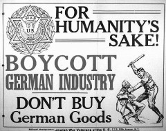 Jewish War Veterans of the United States  for a boycott of German goods New York, United States, between 1937 and 1939.jpg